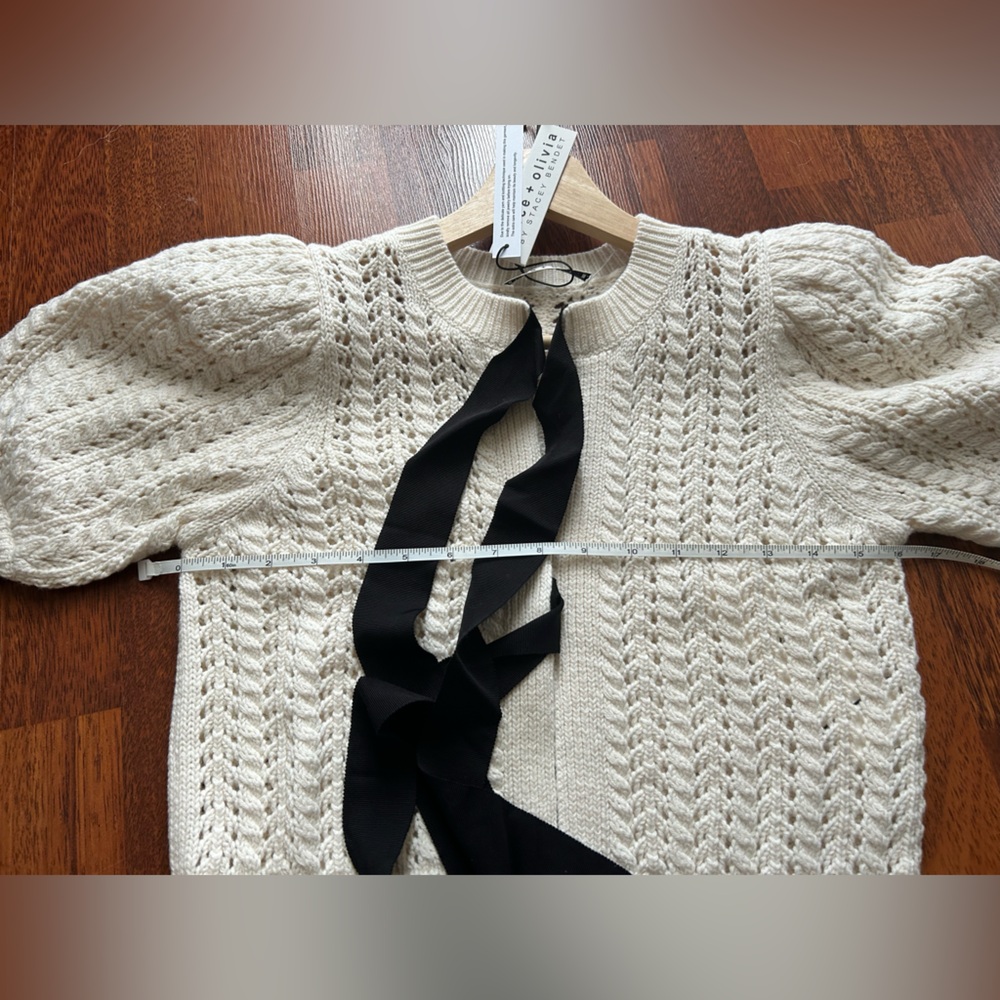 NWT Alice + Olivia Kitty Puff Sleeve Cardigan Sweater XS - Picture 6 of 17